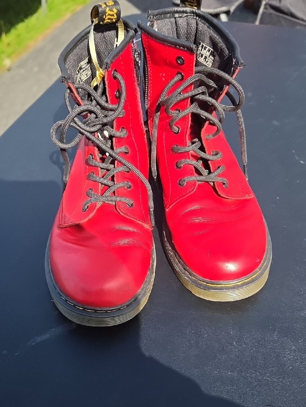 Dr. Martens Black Boots with Red Lining